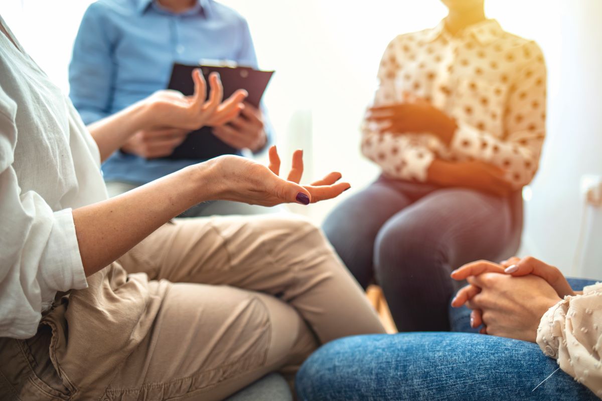 People share in a support group
