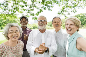 Group of senior friends happy together.