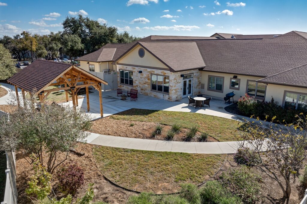 Exterior image of The Monarch at Cedar Park Senior Living Community