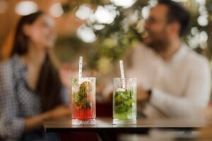 his and hers mojitos at networking event