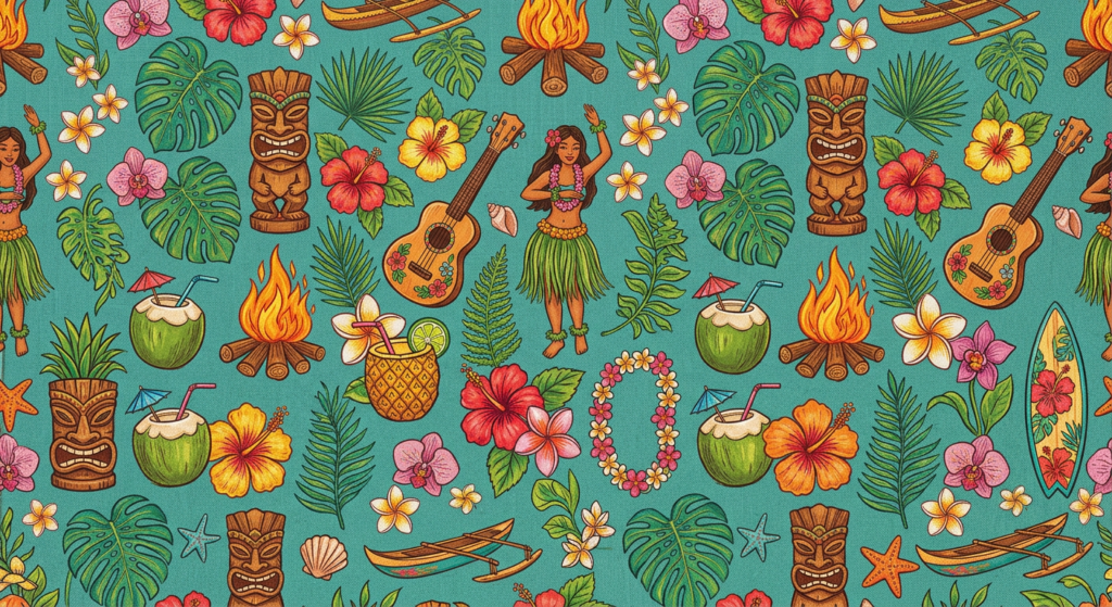 Luau theme background green
